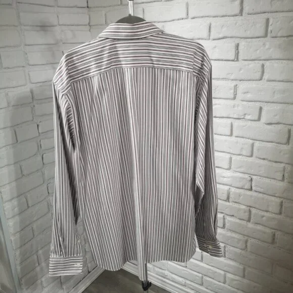 Eddie Bauer Relaxed Fit Mens Size XL Wrinkle Resistant Striped Shirt - Picture 2 of 12